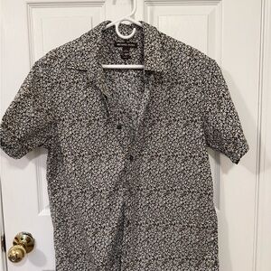 Michael Kors Black and White Floral Shirt